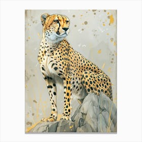 Cheetah Precisionist Illustration 4 Canvas Print