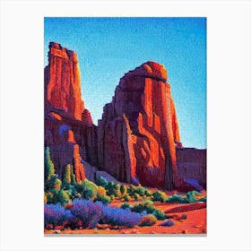 Arches National Park United States Of America Pointillism Canvas Print