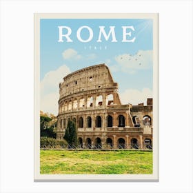 Rome Italy Colosseum Travel Poster 2 Canvas Print