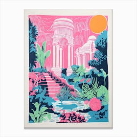 Gradens At The Palace Of Fine Arts Abstract Riso Style 3 Canvas Print