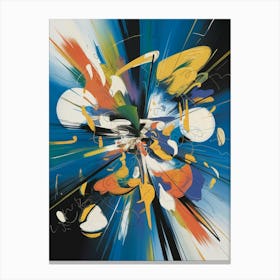 A Large Abstract Painting With A Dynamic Toile