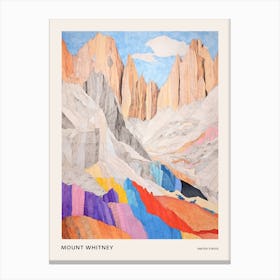 Mount Whitney United States 1 Colourful Mountain Illustration Poster Canvas Print