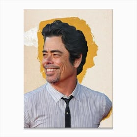 Benicio Del Toro Retro Collage Movies Canvas Print