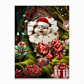 Chipmunk Christmas Tree Canvas Print