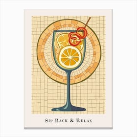 Sip Back & Relax Tile Poster 2 Canvas Print