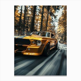 Golden Mustang Wallpaper Canvas Print