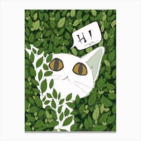 Cat In The Bushes Canvas Print