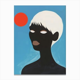 African Woman With A Red Sun Canvas Print