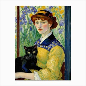 Lady With A Cat Canvas Print