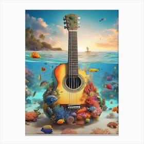 Guitar Under The Sea Canvas Print
