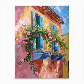 Balcony Painting In Naples 3 Canvas Print