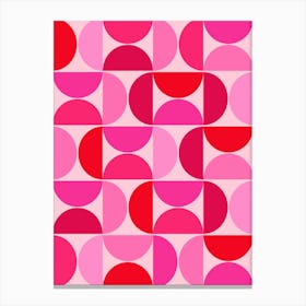 Mid Century Modern Pink And Red Canvas Print