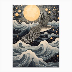 Grey Plover 2 Gold Detail Painting Canvas Print