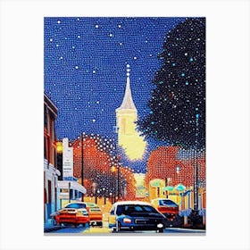 Murfreesboro, City Us  Pointillism Canvas Print