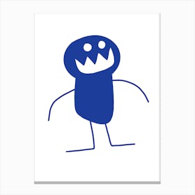 Kids Art Blue Mascot Monster Canvas Print
