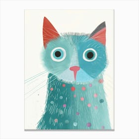 Polka Dot Cat 5 Canvas Print