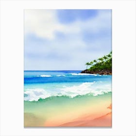 El Yunque Beach, Puerto Rico Watercolour Canvas Print