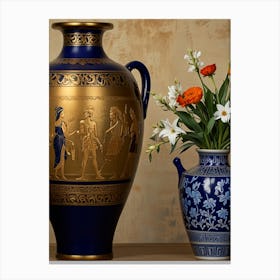 Vases And Flowers Canvas Print