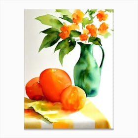 Tangerine Italian Watercolour fruit Canvas Print