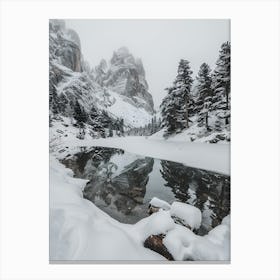 Lake In The Snow Canvas Print