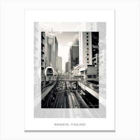 Poster Of Bangkok, Thailand, Black And White Old Photo 4 Canvas Print