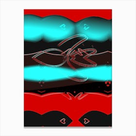 Red And Blue Abstract Painting Canvas Print