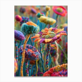 Daisies Knitted In Crochet 11 Canvas Print