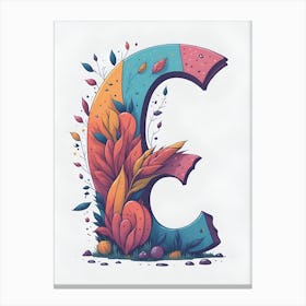 Colorful Letter E Illustration 1 Canvas Print