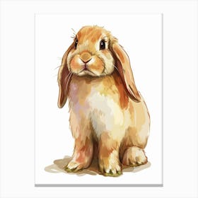 English Lop Rabbit Kids Illustration 2 Canvas Print
