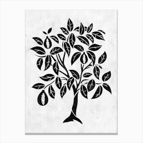 Lemon Tree Simple Geometric Nature Stencil 3 Canvas Print