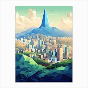 Seoul, South Korea, Geometric Illustration 4 Canvas Print