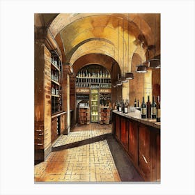 Wine Cellar Illustration 3 Canvas Print