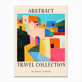 Abstract Travel Collection Poster San Salvador El Salvador 2 Canvas Print