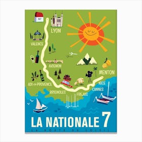 La Nationale 7 Route Du Soleil Canvas Print