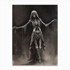 Dance With Death Skeleton Painting (21) Canvas Print