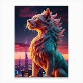 Lion In The City Print Canvas Print