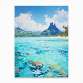 An Oil Painting Of Matira Beach, Bora Bora 2 Canvas Print
