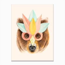 Bear Paper Mask Canvas Print