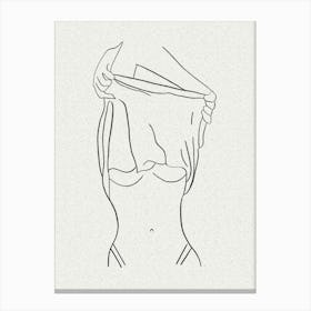 Half naked woman | Lineart, Minimalism, Abstract, Woman, Art, Design, Aesthetic, Modern, Figure, Fashion, Sketch, Contemporary Canvas Print