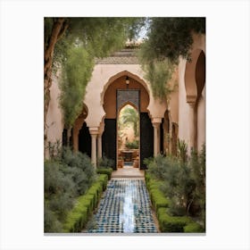 Courtyard In Morocco marrakech Canvas Print
