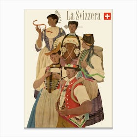 National Costumes Of Switzerland Canvas Print