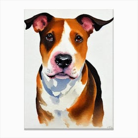 Miniature Bull Terrier Watercolour dog Canvas Print