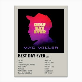 Mac Miller Best Day Ever 2011 Poster 1 Canvas Print