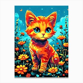 Feline Cat Creative Artwork Illustration 24 Canvas Print