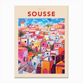 Sousse Tunisia 3 Fauvist Travel Poster Canvas Print