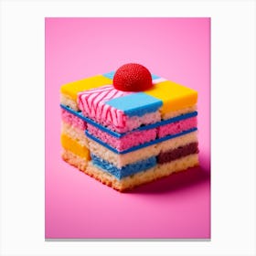 Photographic Abstract Batternberg Cake Pop Art Canvas Print