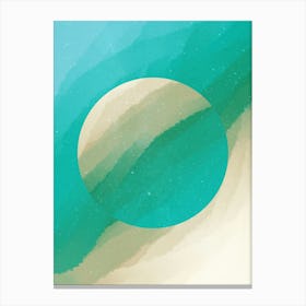 Minimal art abstract green and elegant wave watercolor painting Canvas Print