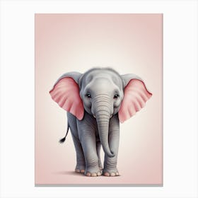Cute Baby Elephant Nursery Ilustration (17) Canvas Print
