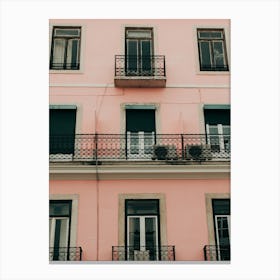 Pink Houses In Lisbon Canvas Print
