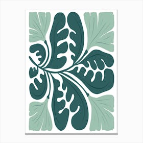 Hawaiian Leaf Matisse Style Boho Botanical Canvas Print